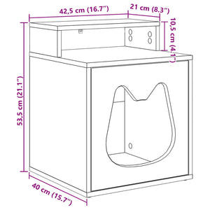 Σπίτι Γάτας Γκρι Sonoma 42,5 x 40 x 53,5 εκ Επεξεργασμένο Ξύλο