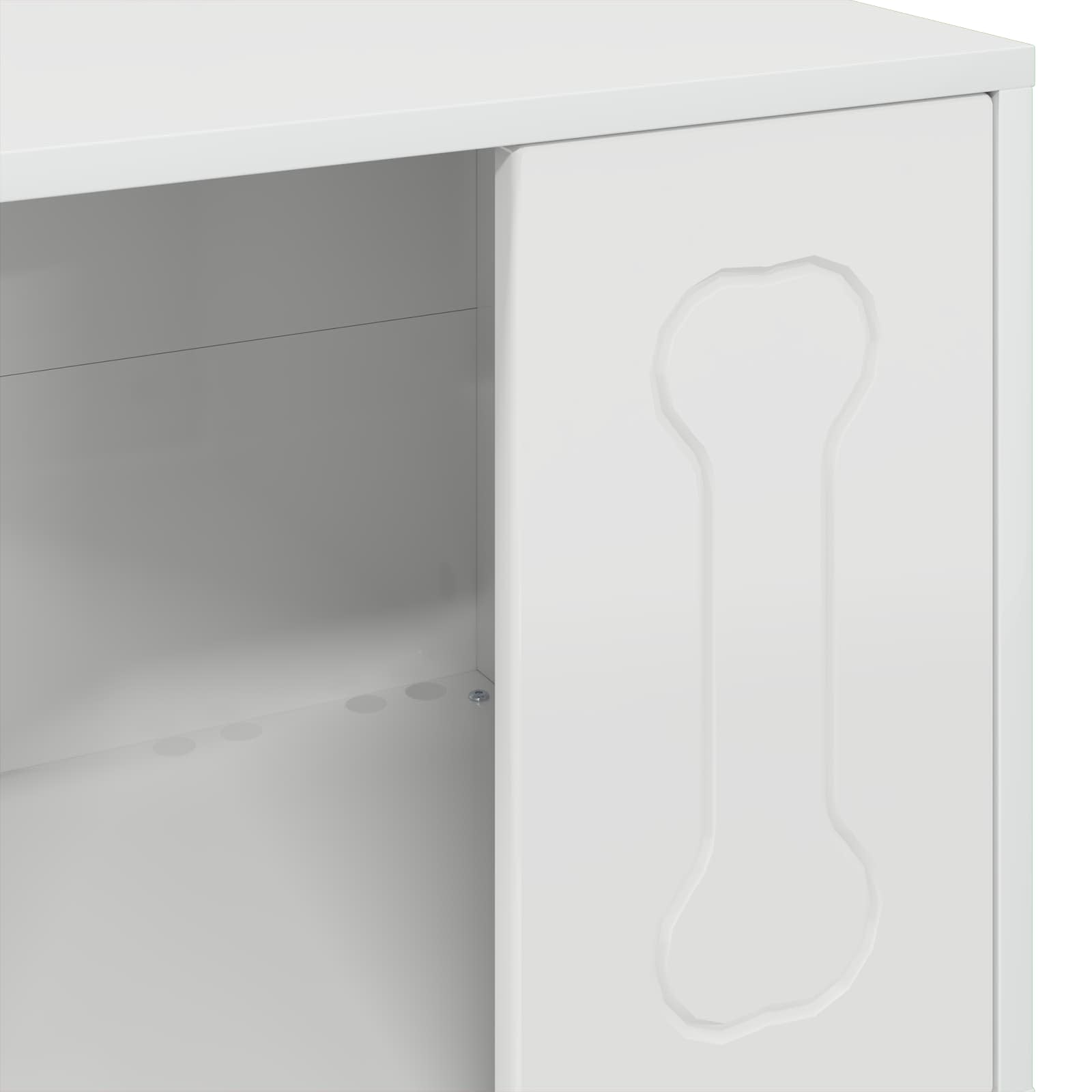 Σπίτι Σκύλου Λαμπερό Λευκό 44 x 42 x 49 εκ. Επεξεργασμένο ξύλο