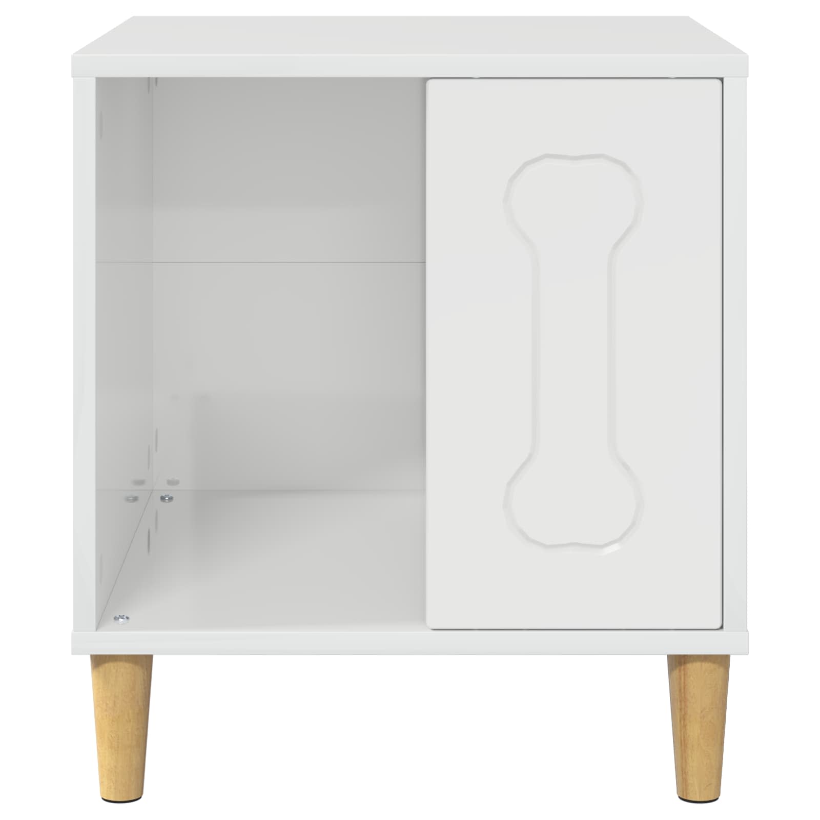 Σπίτι Σκύλου Λαμπερό Λευκό 44 x 42 x 49 εκ. Επεξεργασμένο ξύλο