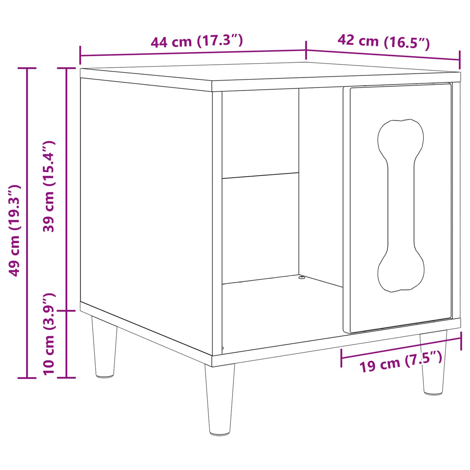 Σπίτι Σκύλου Καπνιστό Δρύς 44 x 42 x 49 εκ. Επεξεργασμένο ξύλο