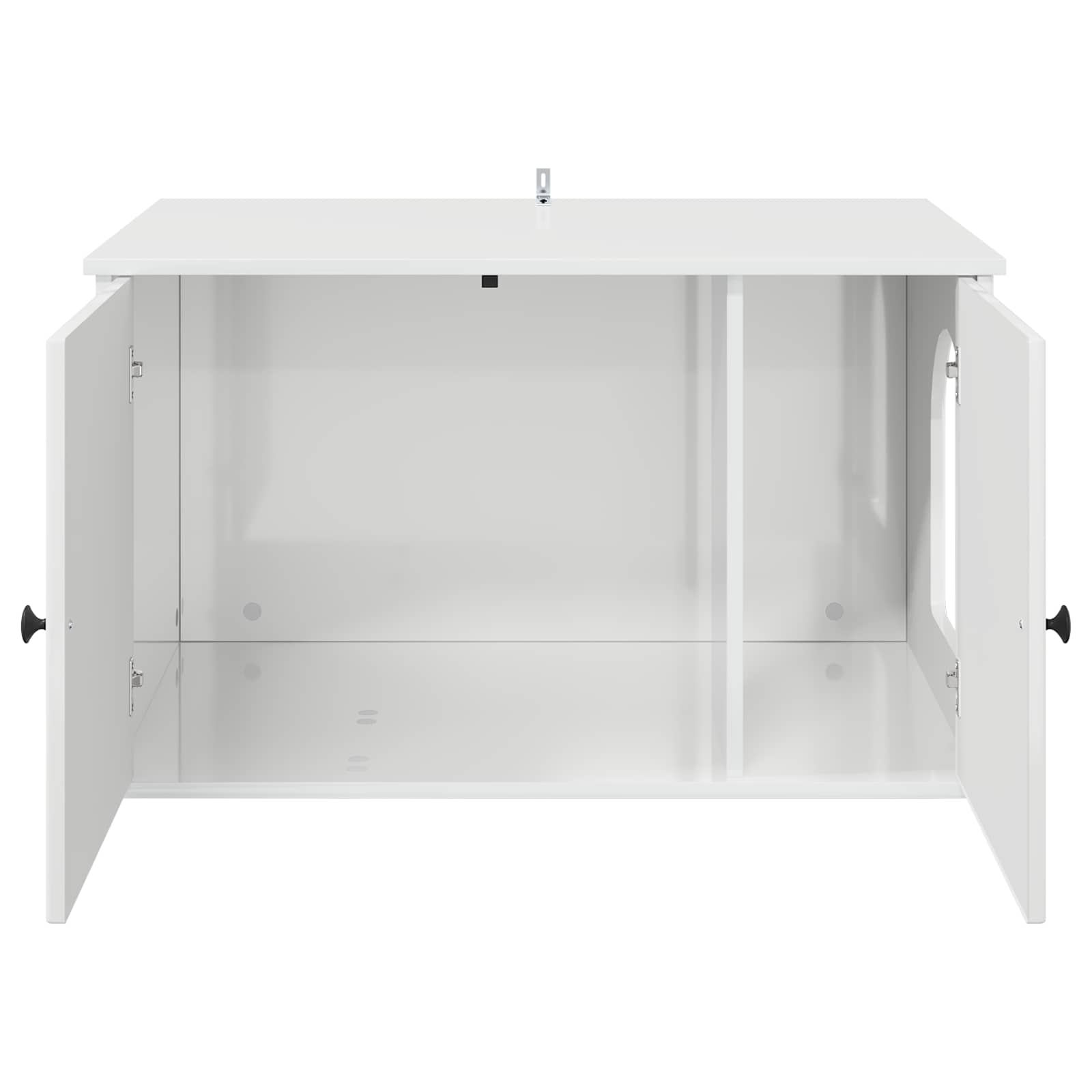 Σπίτι Γάτας Λαμπερό Λευκό 85 x 55 x 50 εκ. Επεξεργασμένο ξύλο