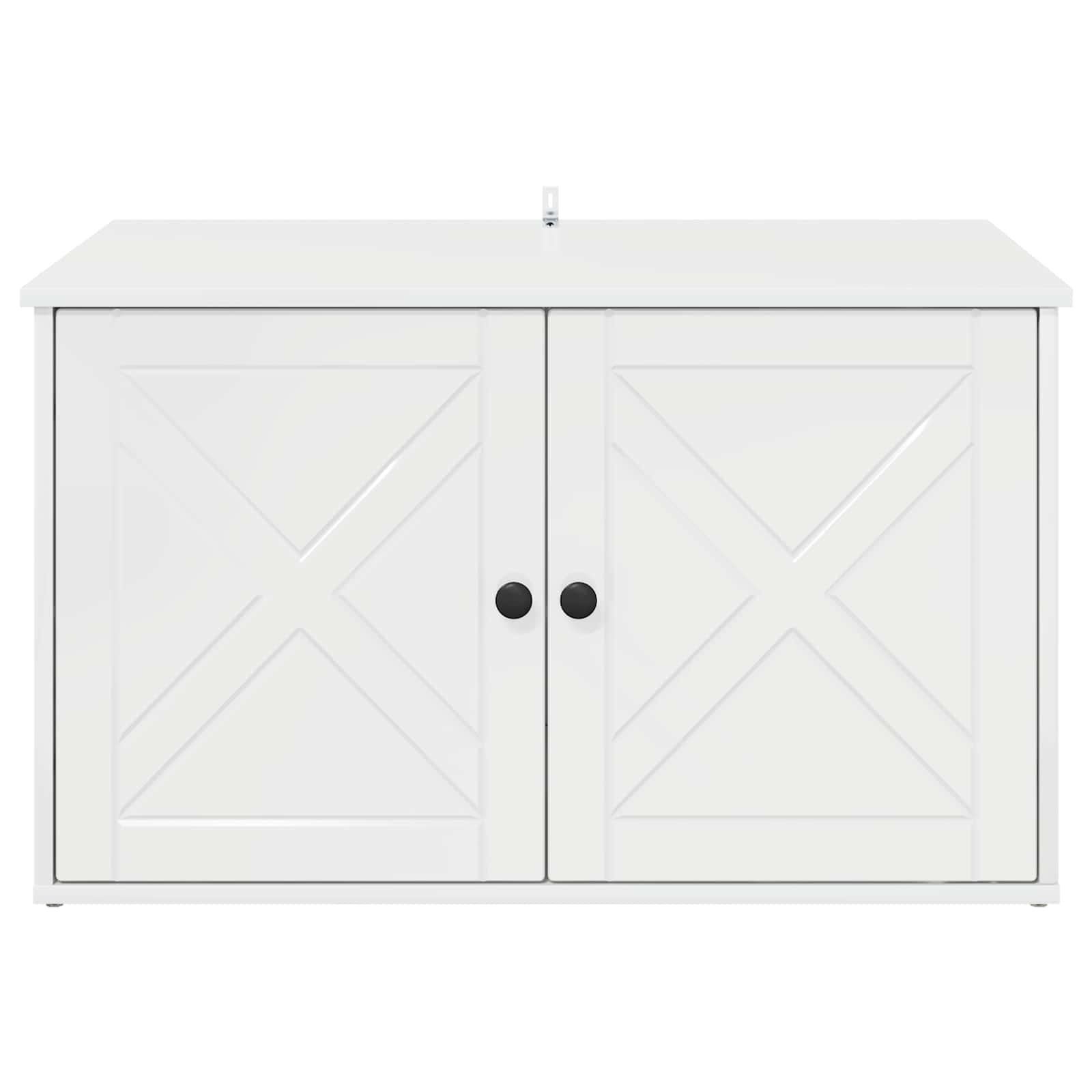 Σπίτι Γάτας Λαμπερό Λευκό 85 x 55 x 50 εκ. Επεξεργασμένο ξύλο