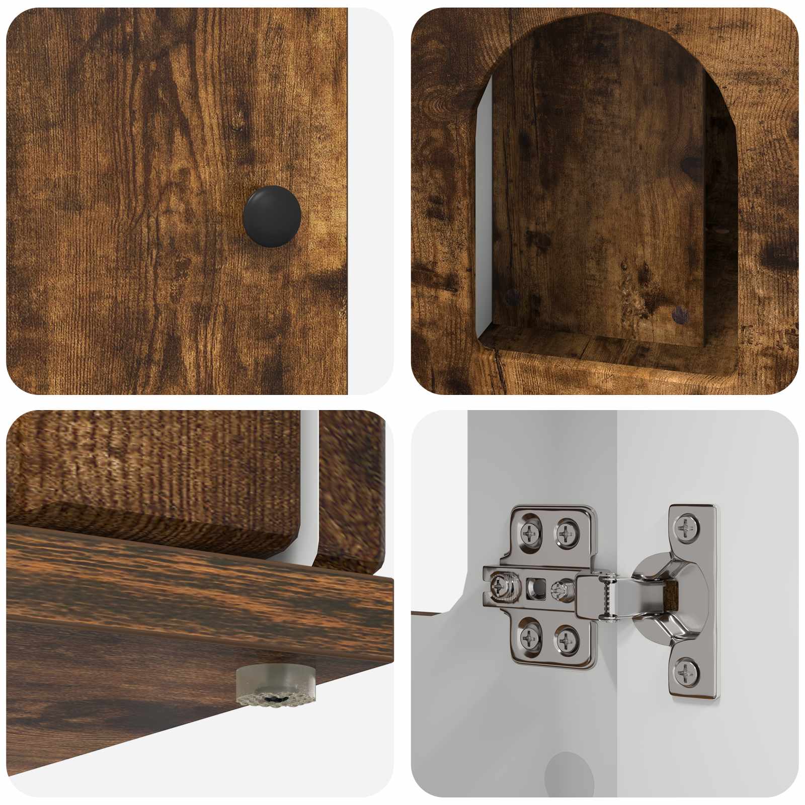 Σπίτι Γάτας Καπνιστό Δρύς 85 x 55 x 50 εκ. Επεξεργασμένο ξύλο