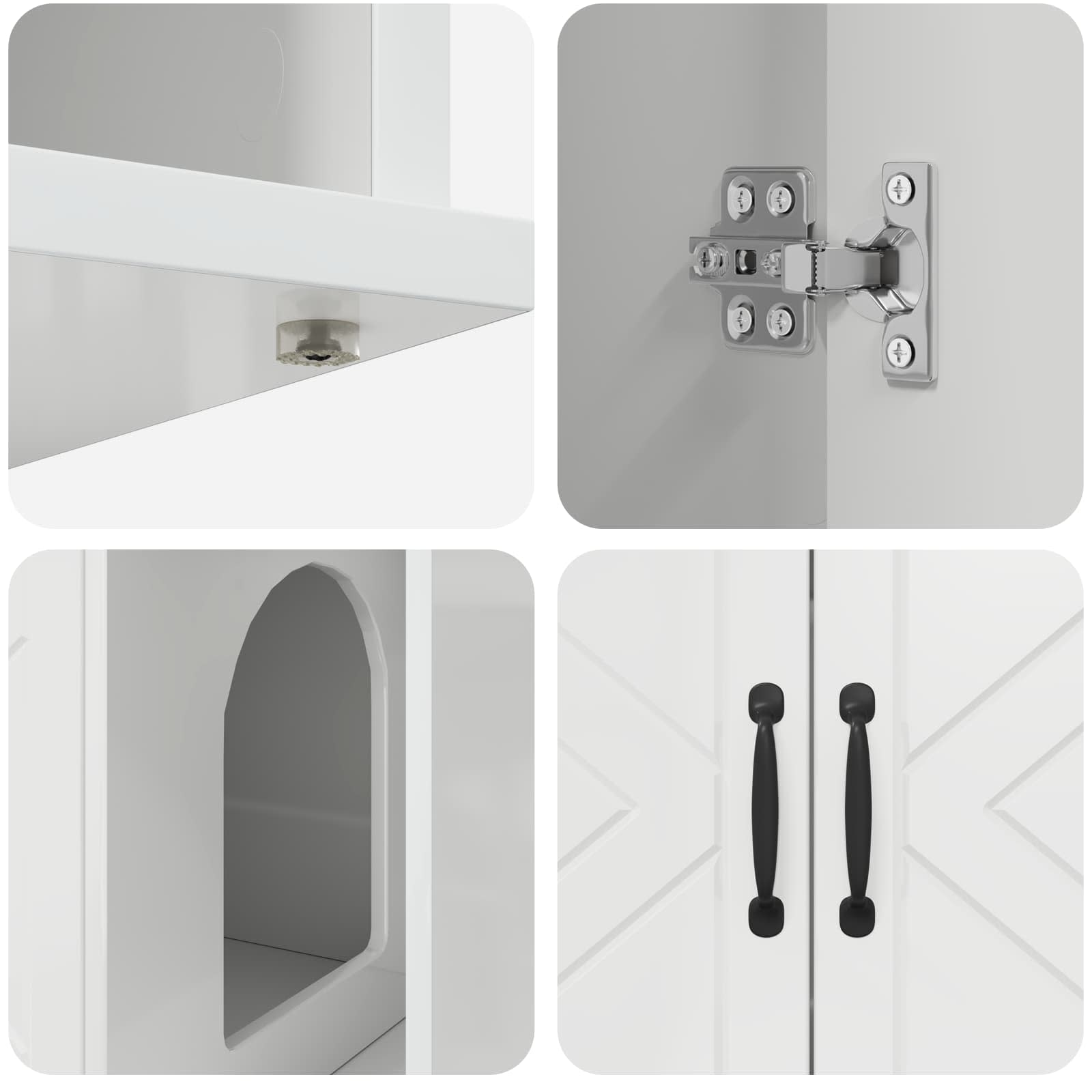 Σπίτι Γάτας Λαμπερό Λευκό 85 x 55 x 50 εκ. Επεξεργασμένο ξύλο