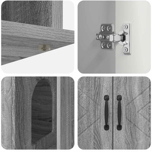 Σπίτι Γάτας Γκρι Sonoma 85 x 55 x 50,5 εκ Επεξεργασμένο Ξύλο