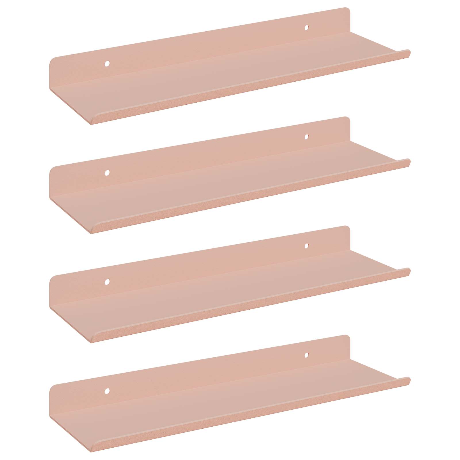 Πλωτό ράφι Επιτοίχιο 4 pcs Ροζ 30 x 9 x 2,5 εκ Ατσάλι