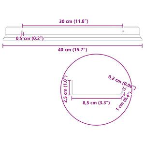 Πλωτό ράφι 2 τμχ. Ροζ 40 x 8,5 x 2,5 εκ Ατσάλι - Pakobazaar