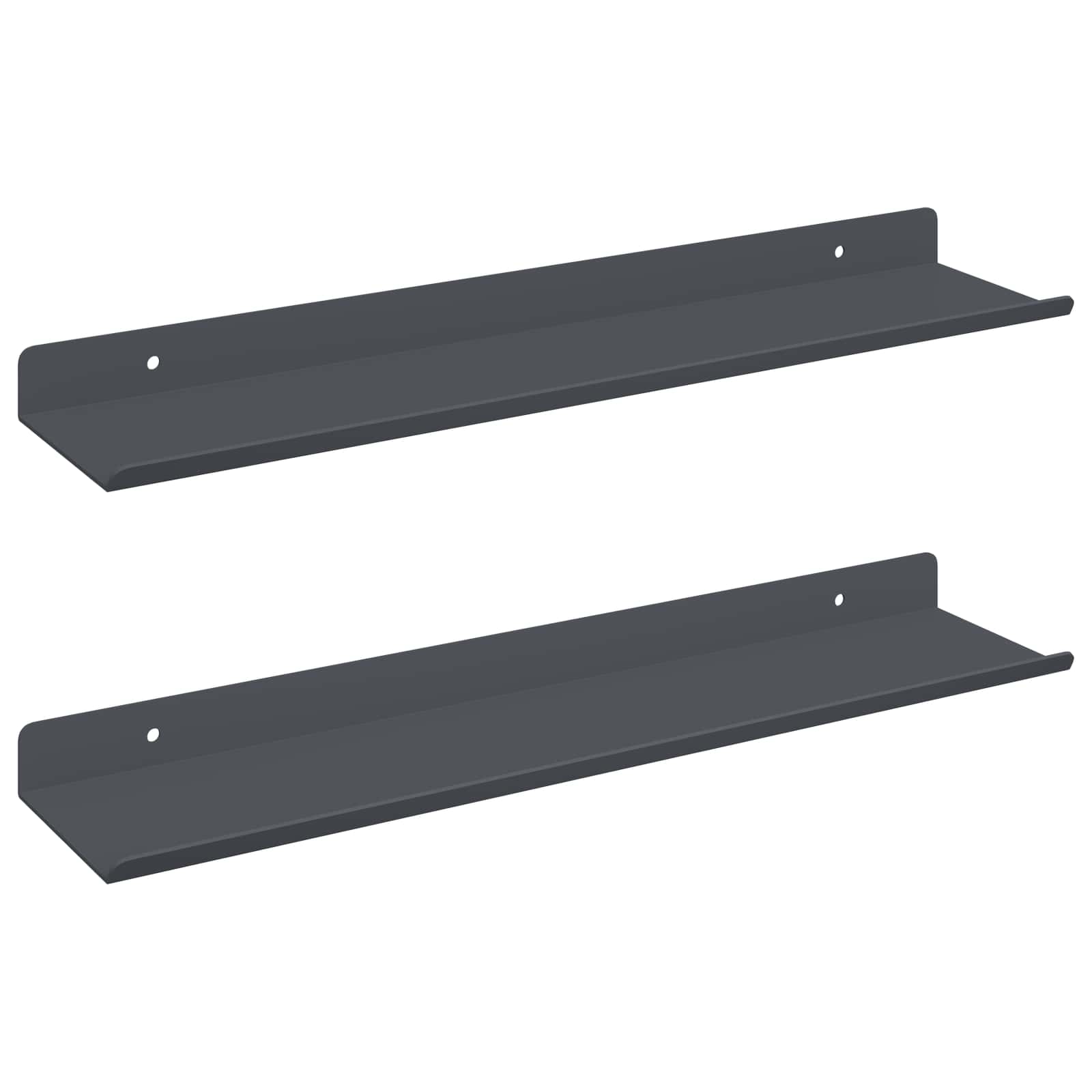 Πλωτό ράφι Επιτοίχιο 2 pcs Ανθρακί 40 x 8,5 x 2,5 εκ Ατσάλι