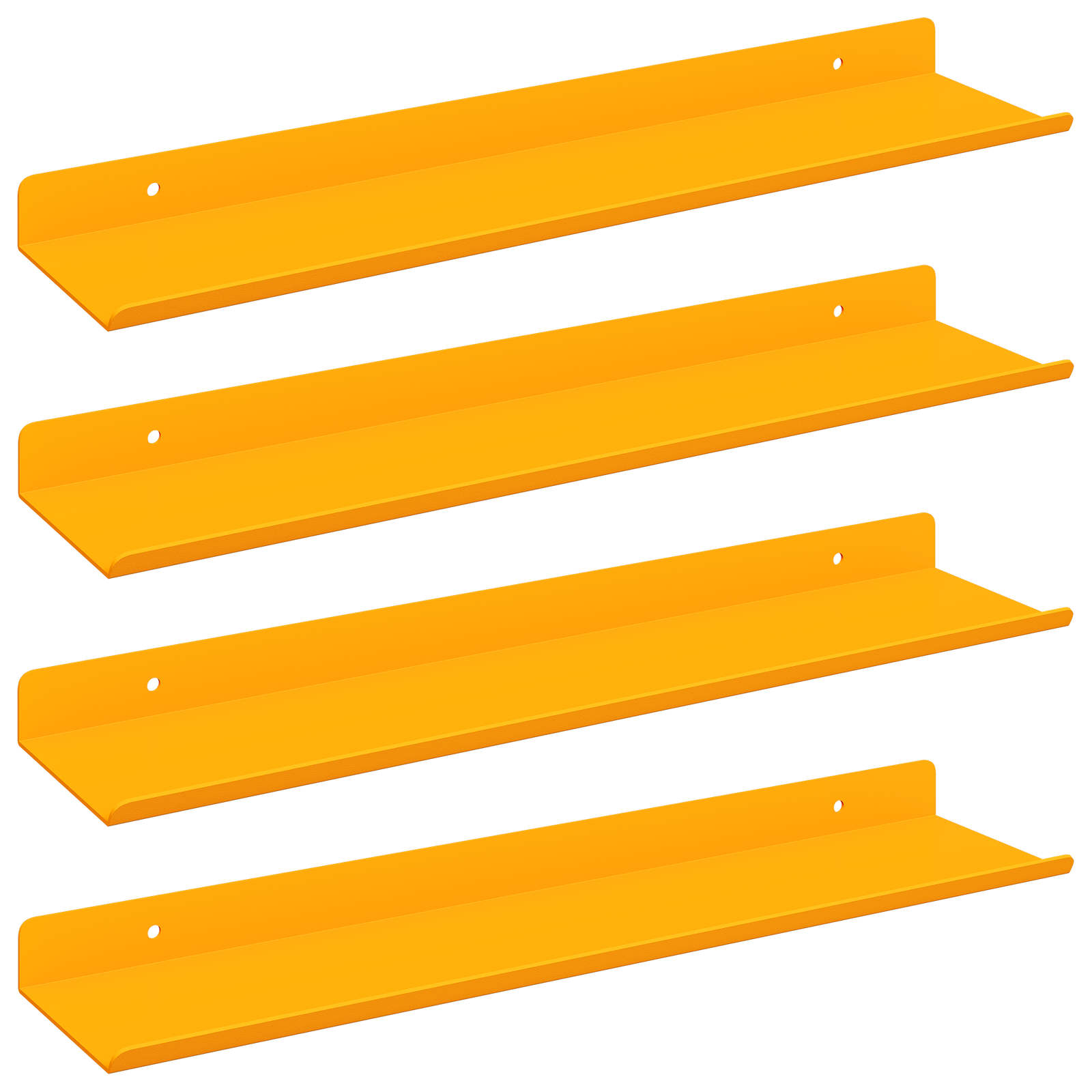 Πλωτό ράφι 4 pcs Χαμομηλί κίτρινο 40 x 8,5 x 2,5 εκ Ατσάλι
