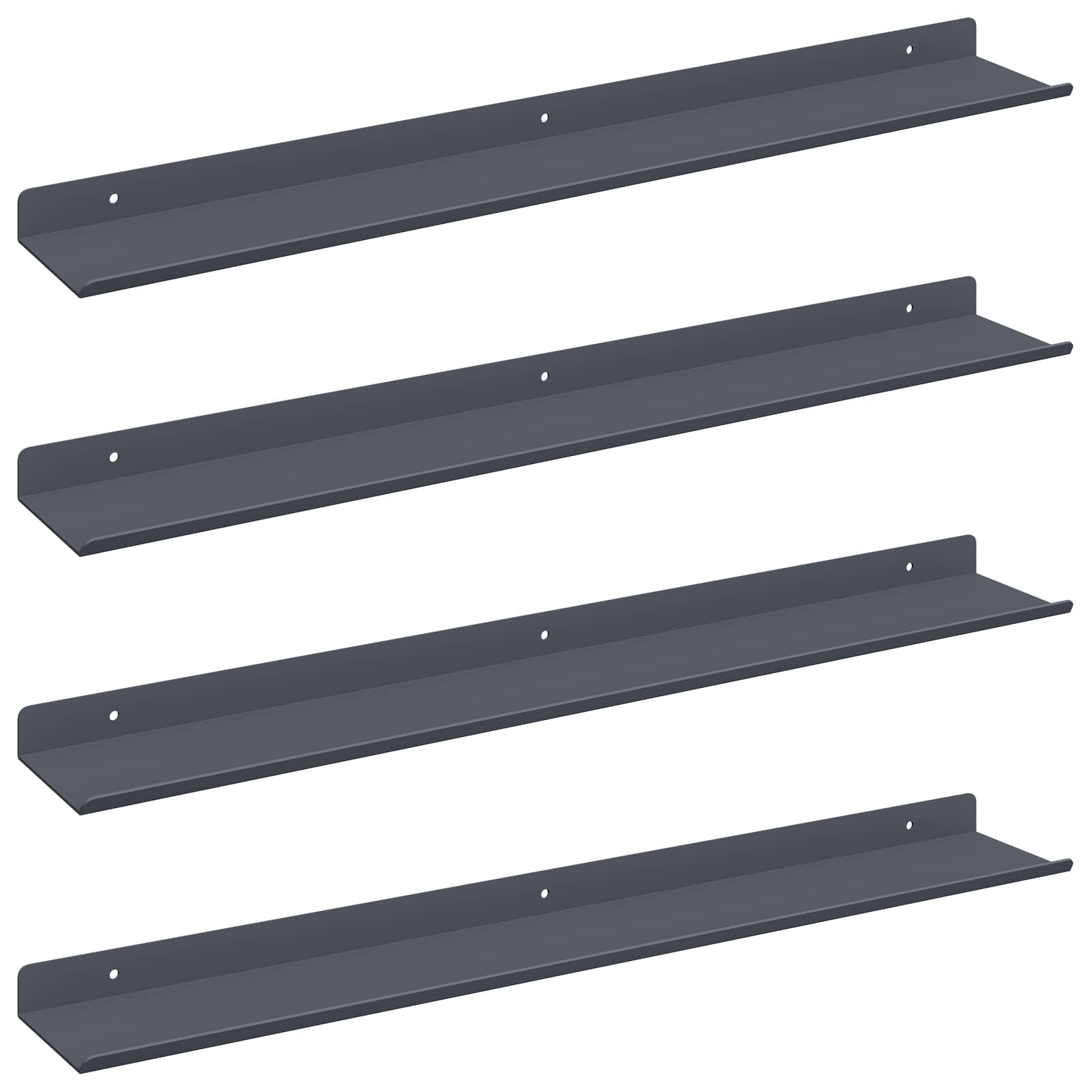 Πλωτό ράφι Επιτοίχιο 4 pcs Ανθρακί 60 x 8,5 x 2,5 εκ Ατσάλι