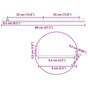 Πλωτό ράφι 4 τμχ. Μαύρο 80 x 9 x 2,5 εκ. Ατσάλι