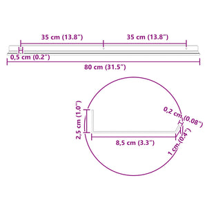 Πλωτό ράφι 4 τμχ. Λευκός 80 x 9 x 2,5 εκ. Ατσάλι