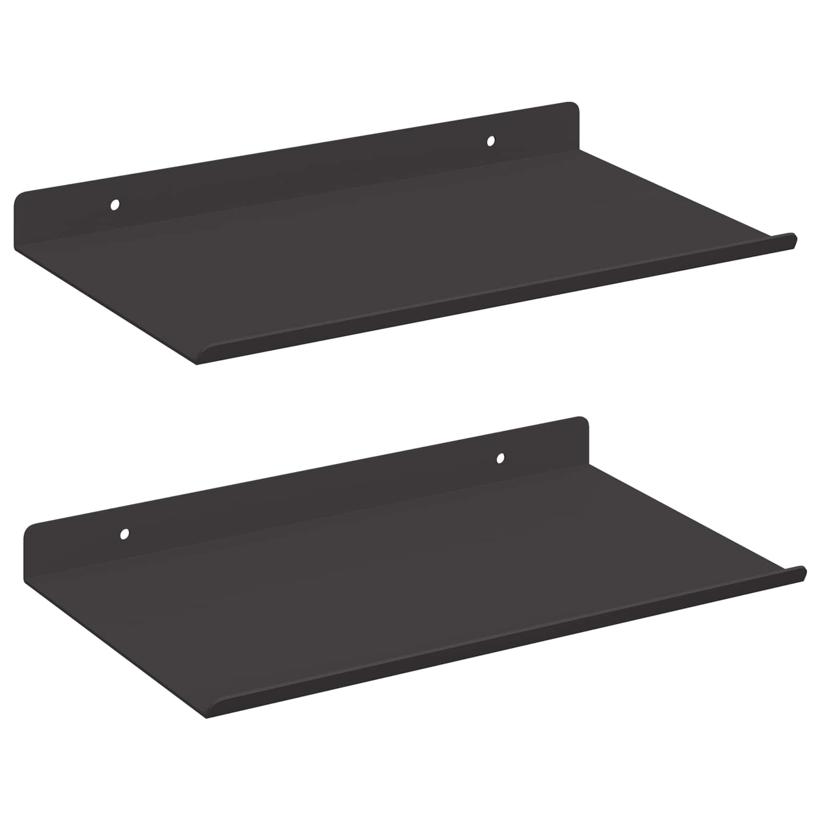 Ράφι Τοίχου με ράφι Επιτοίχιο 2 pcs Μαύρο 30 x 17,5 x 2,5 εκ - Pakobazaar