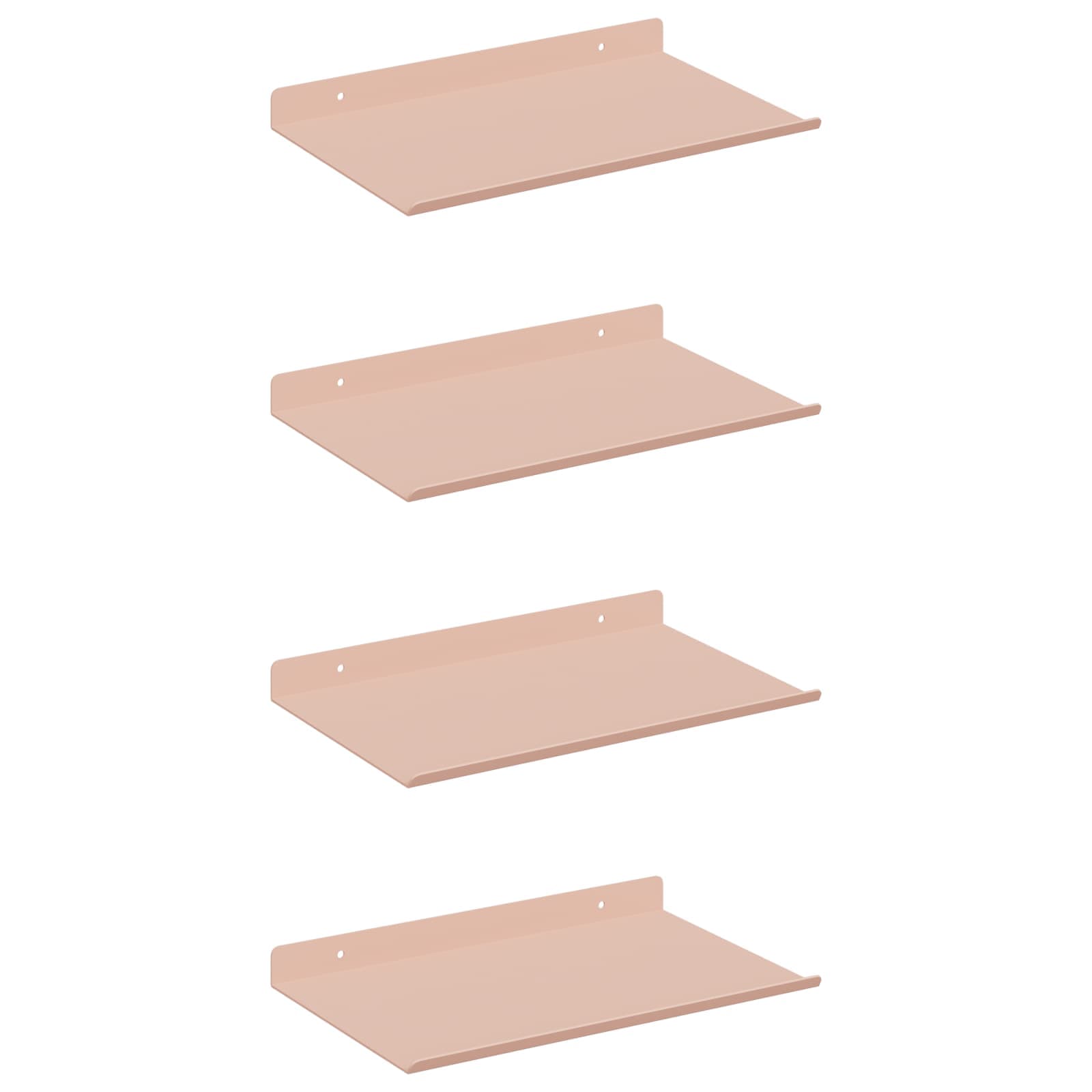Πλωτό ράφι Επιτοίχιο 4 pcs Ροζ 30 x 18 x 2,5 εκ Ατσάλι