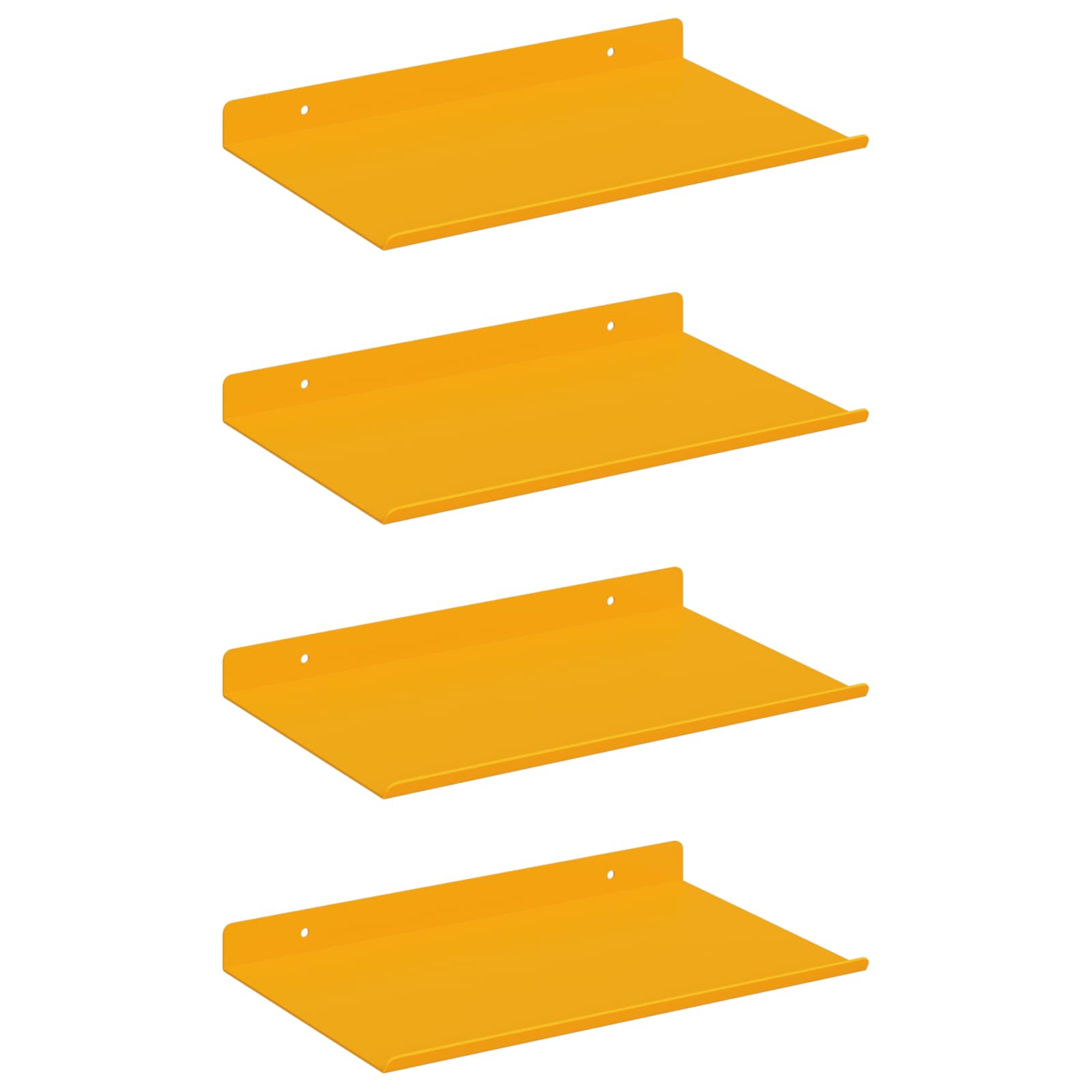 Πλωτό ράφι 4 pcs Χαμομηλί κίτρινο 30 x 18 x 2,5 εκ Ατσάλι