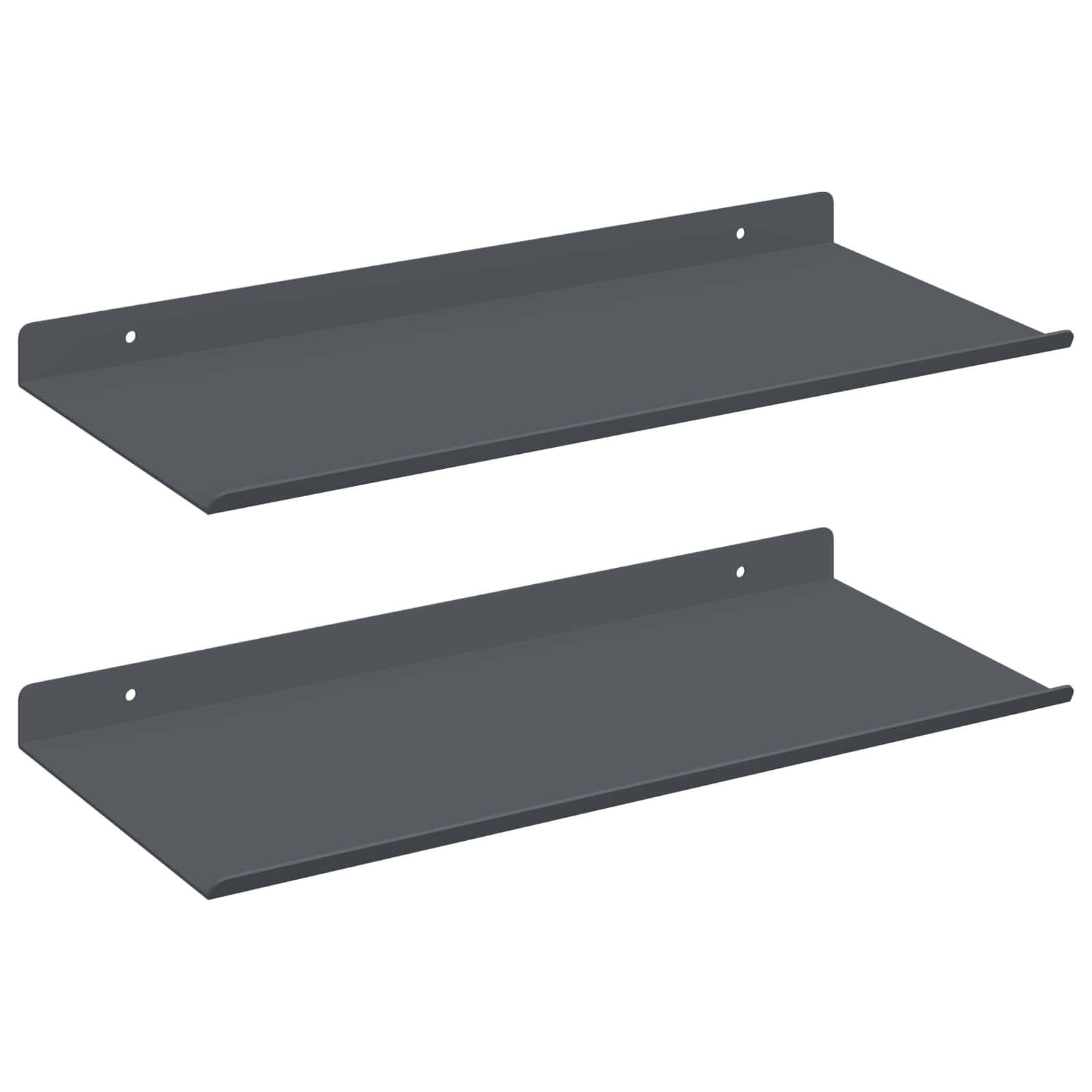 Πλωτό ράφι Επιτοίχιο 2 pcs Ανθρακί 40 x 18 x 2,5 εκ. Ατσάλι