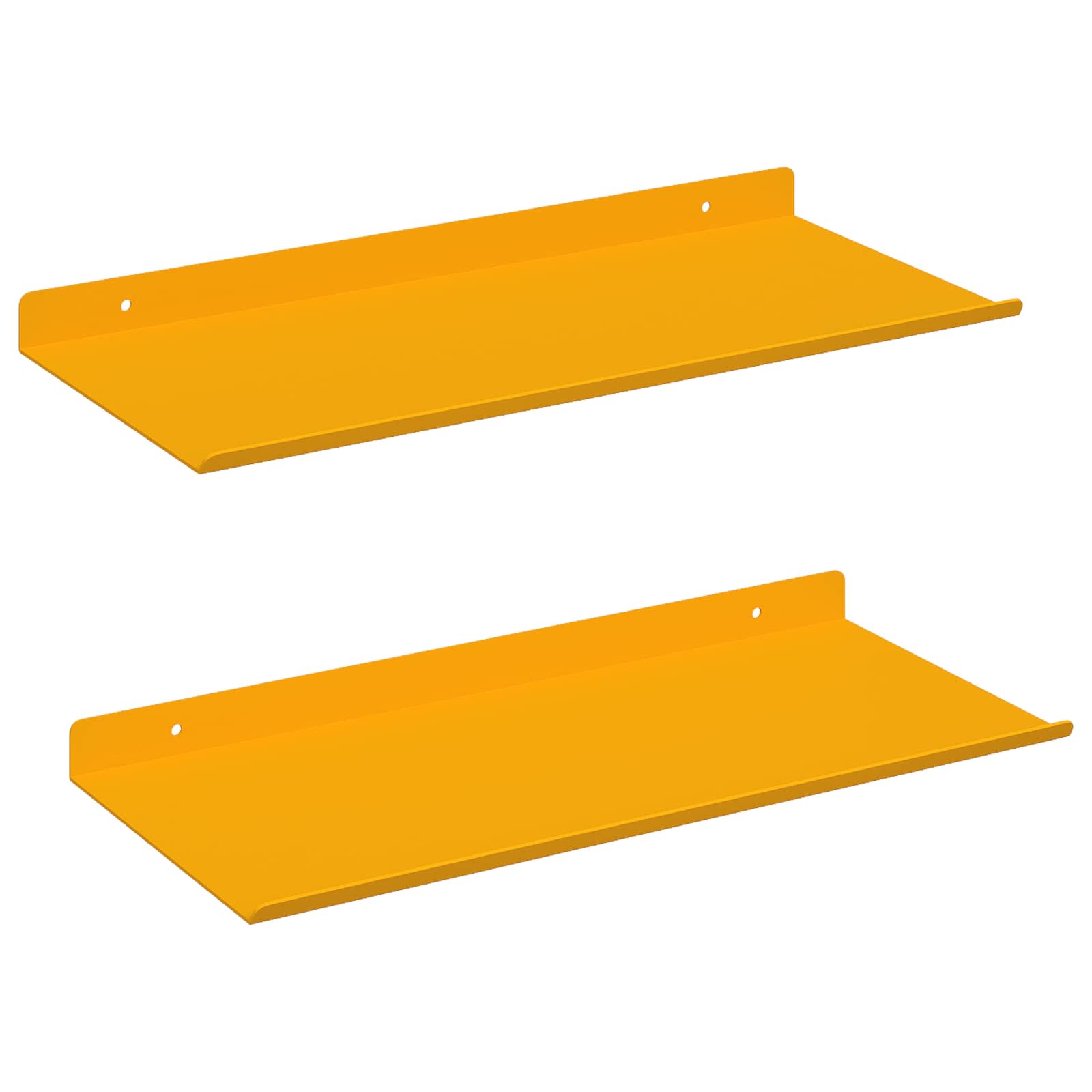Πλωτό ράφι 2 pcs Χαμομηλί κίτρινο 40 x 18 x 2,5 εκ. Ατσάλι
