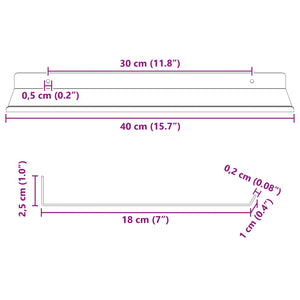 Πλωτό ράφι 4 τμχ. Ελιά Πράσινη 40 x 18 x 2,5 εκ. Ατσάλι