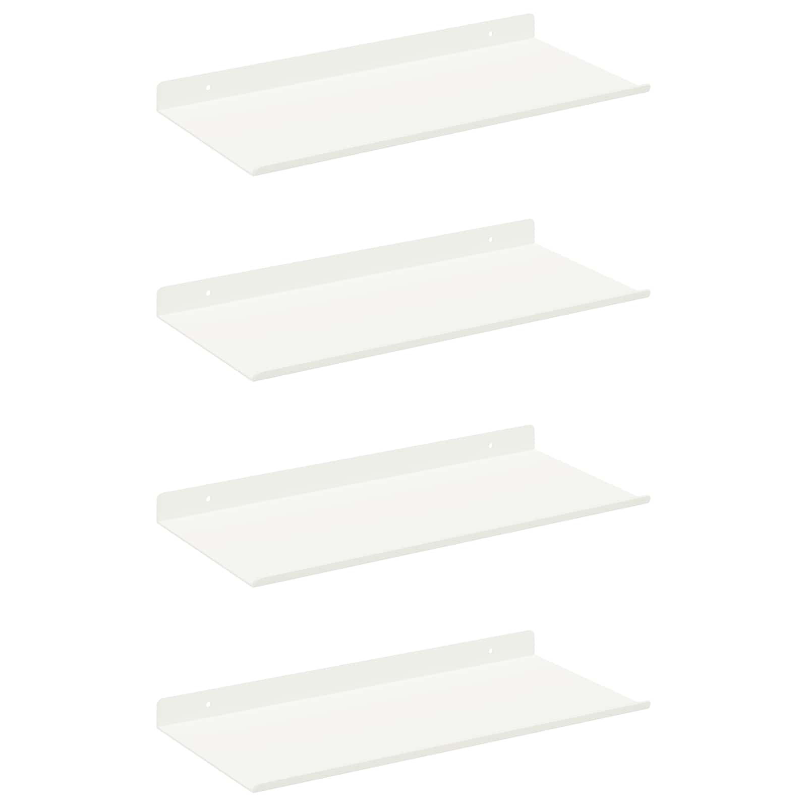 Ράφι Τοίχου με ράφι Επιτοίχιο 4 pcs Λευκό 40 x 18 x 2,5 εκ. - Pakobazaar