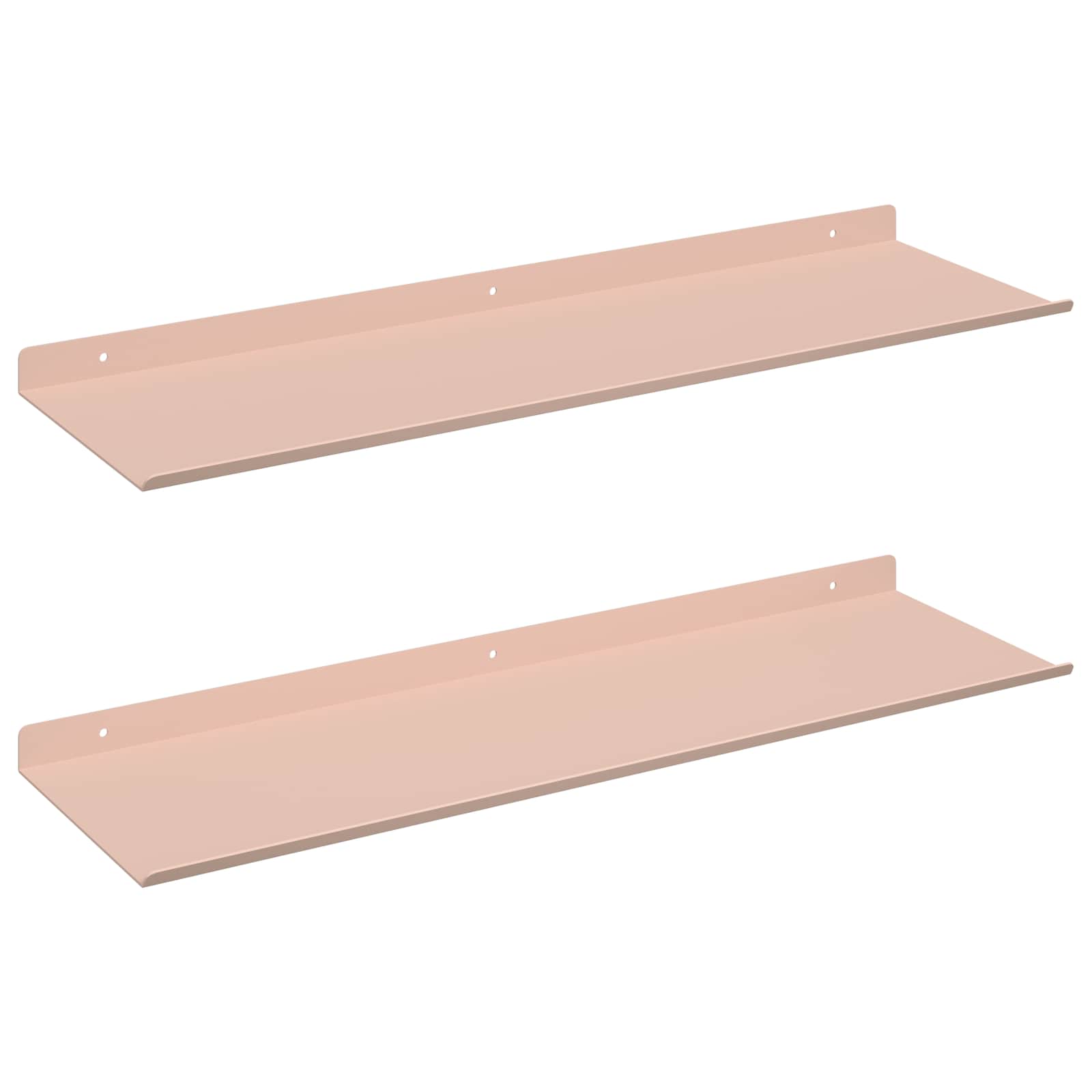 Πλωτό ράφι Επιτοίχιο 2 pcs Ροζ 60 x 18 x 2,5 εκ. Ατσάλι