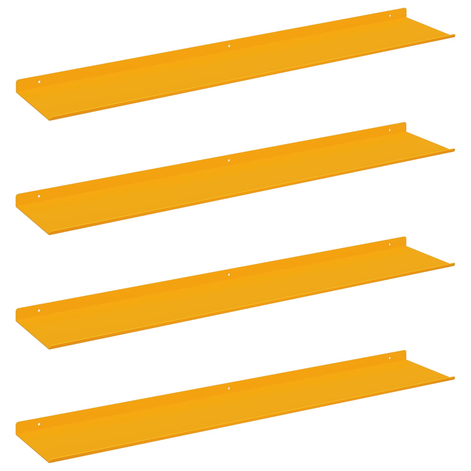 Πλωτό ράφι 4 pcs Χαμομηλί κίτρινο 100 x 18 x 2,5 εκ Ατσάλι