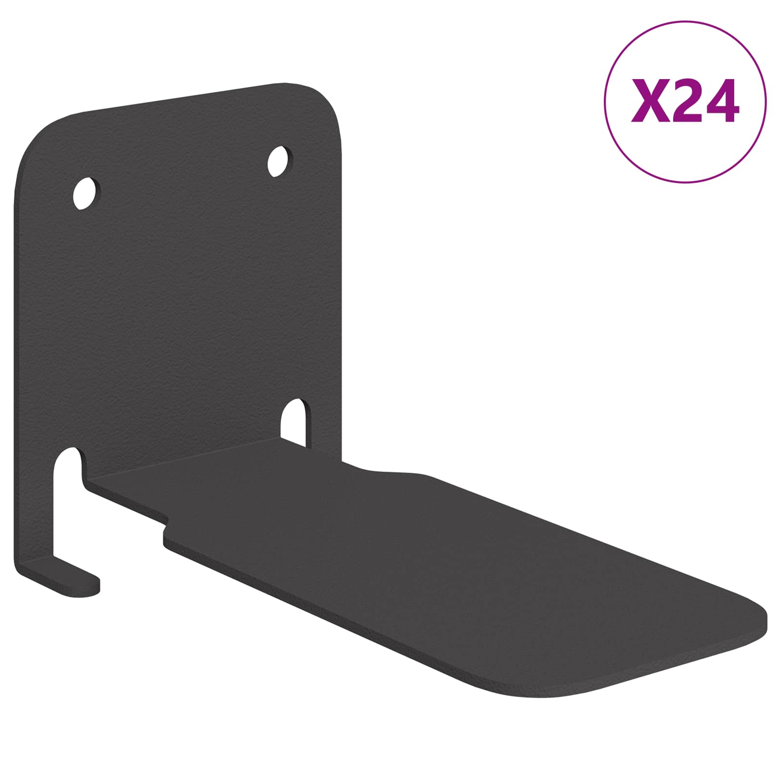 Πλωτό ράφι με ράφι Επιτοίχιο 24 pcs Μαύρο 6 x 10,8 x 6,6 εκ - Pakobazaar