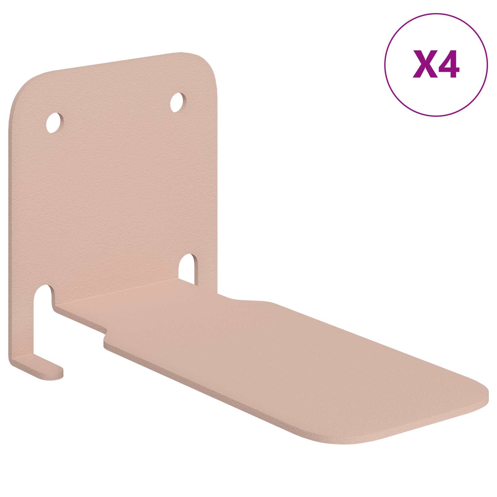Πλωτό ράφι με ράφι Επιτοίχιο 4 pcs Ροζ 6 x 10,8 x 6,6 εκ - Pakobazaar