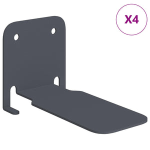 Πλωτό ράφι με ράφι Επιτοίχιο 4 pcs Ανθρακί 6 x 10,8 x 6,6 εκ - Pakobazaar