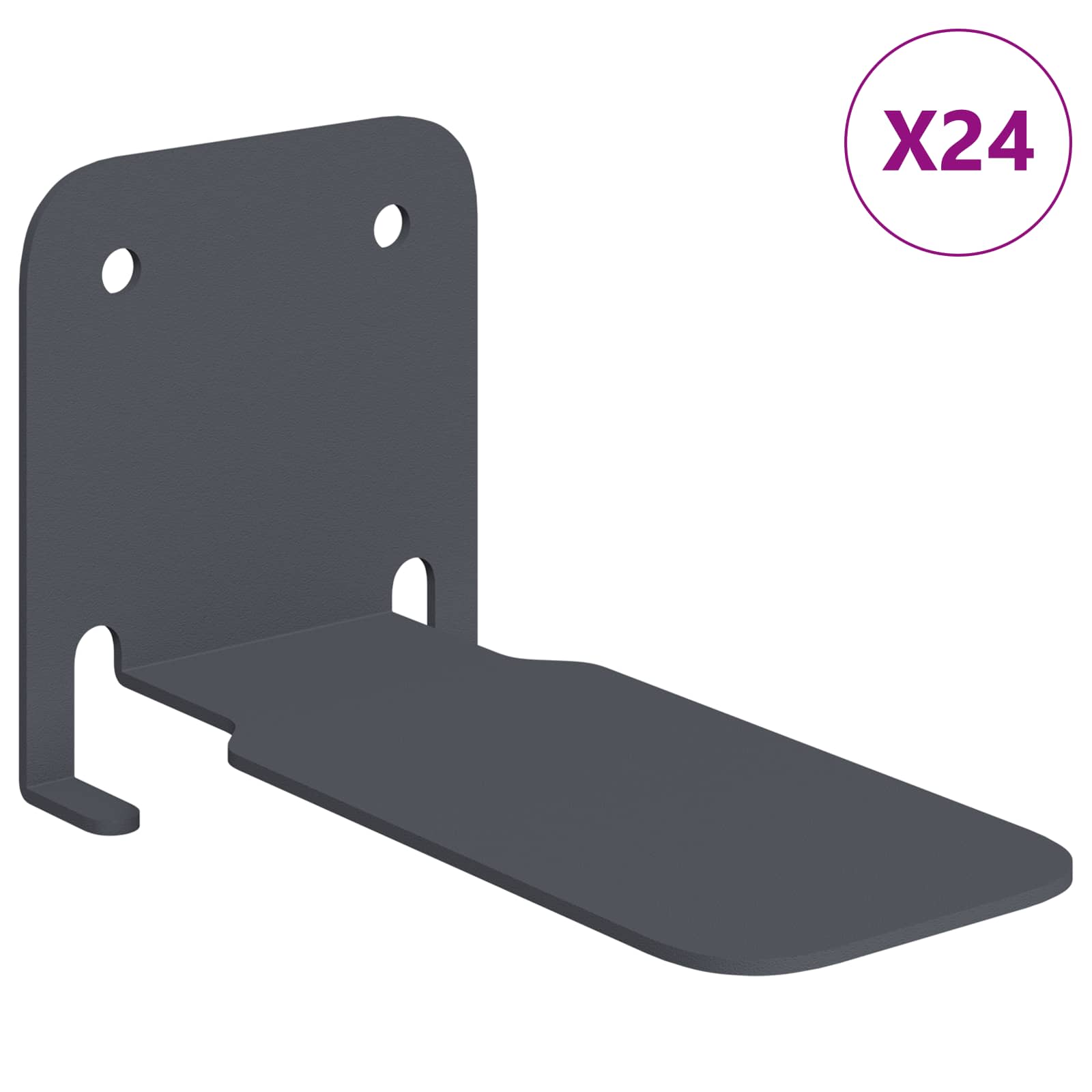 Πλωτό ράφι με ράφι Επιτοίχιο 24 pcs Ανθρακί 6 x 10,8 x 6,6 εκ - Pakobazaar