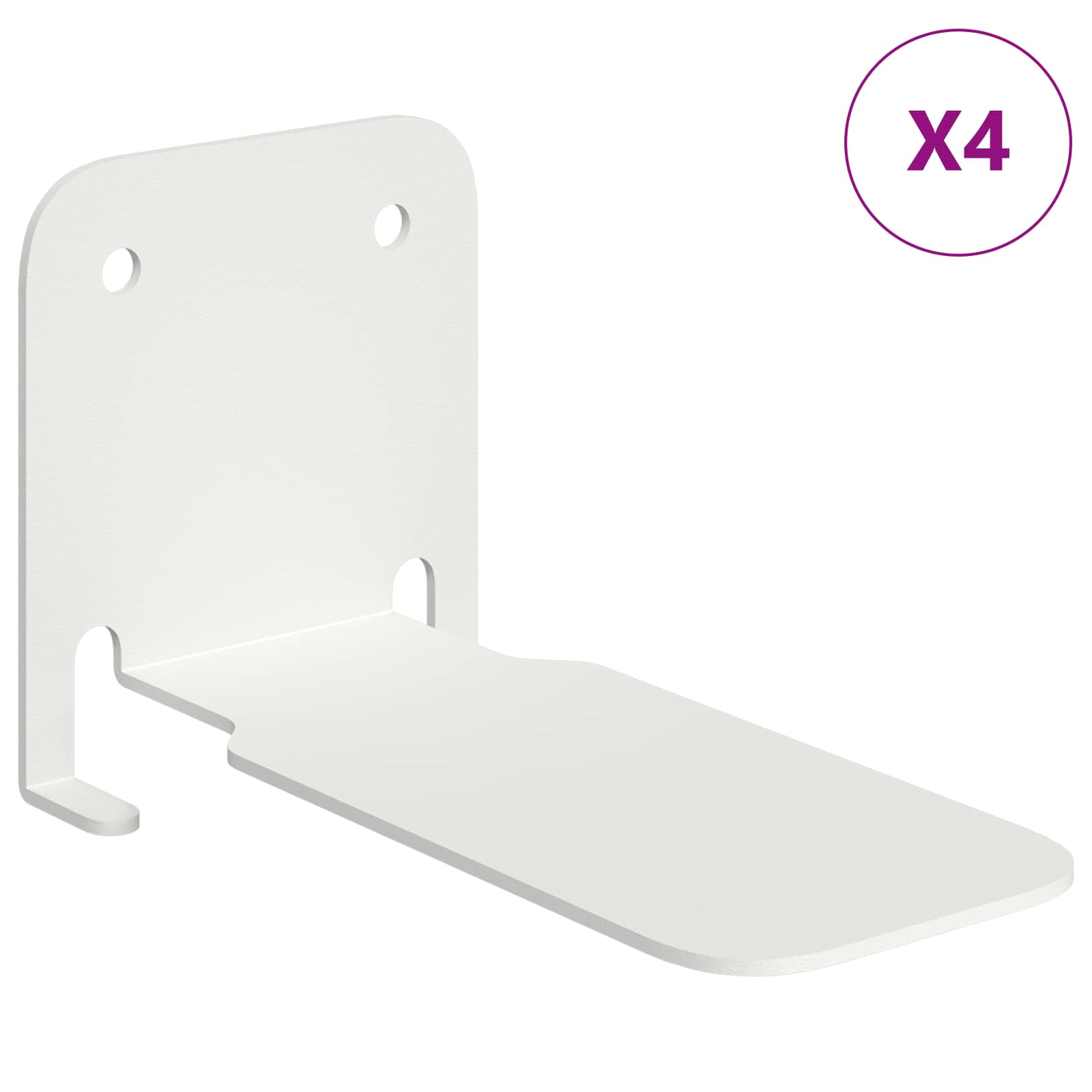 Πλωτό ράφι με ράφι Επιτοίχιο 4 pcs Λευκός 6 x 10,8 x 6,6 εκ - Pakobazaar