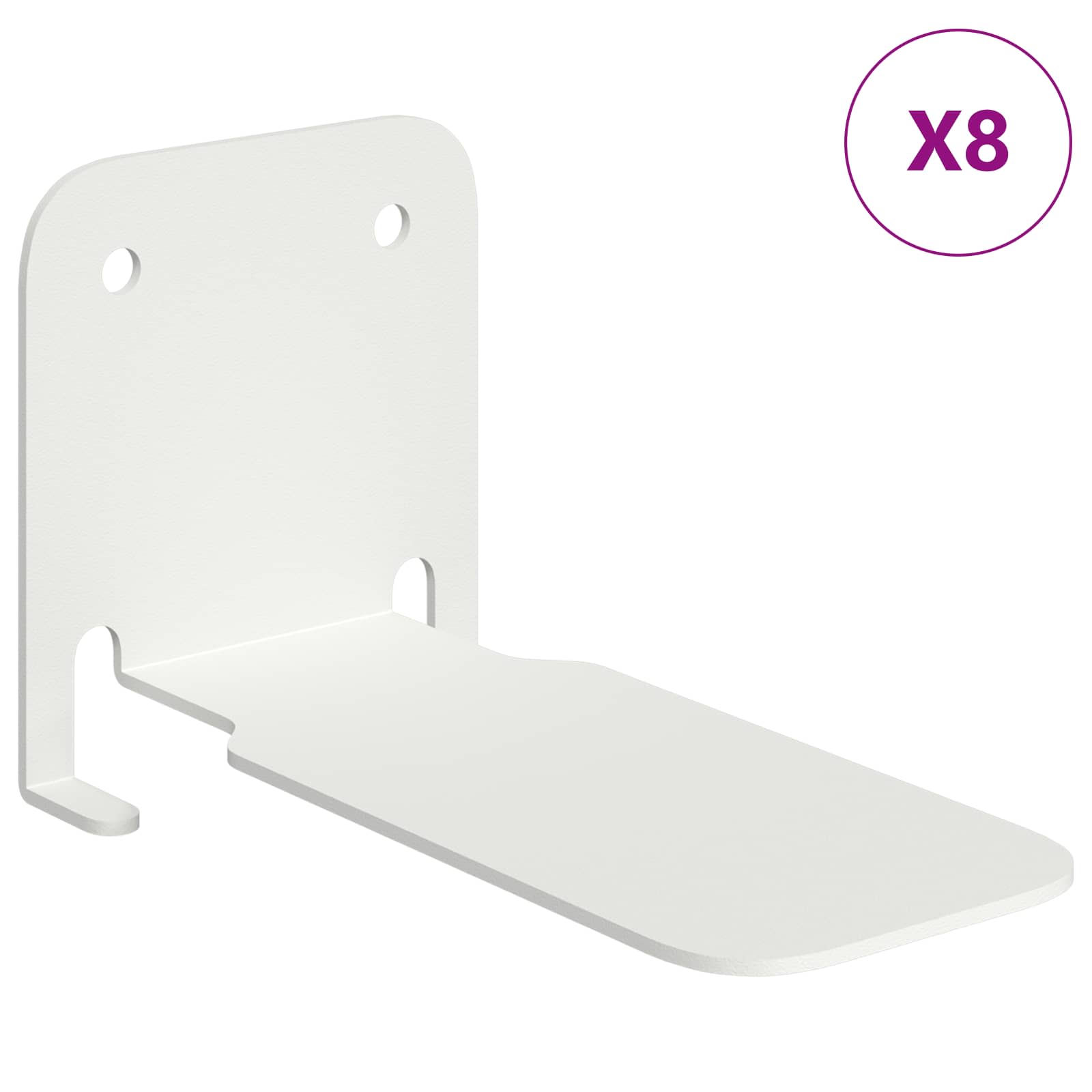 Πλωτό ράφι με ράφι Επιτοίχιο 8 pcs Λευκός 6 x 10,8 x 6,6 εκ - Pakobazaar