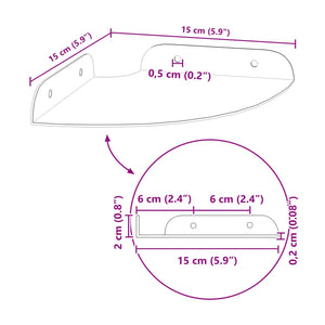 Πλωτό ράφι με ράφι με αποθήκευση 4 pcs Ροζ 15 x 15 x 2 εκ. - Pakobazaar