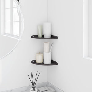 Πλωτό ράφι με ράφι με αποθήκευση 2 pcs Μαύρο 18 x 18 x 2 εκ. - Pakobazaar