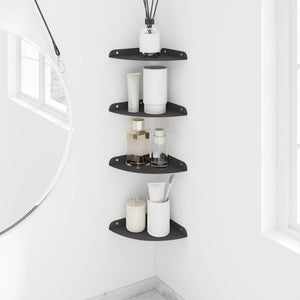 Πλωτό ράφι με ράφι με αποθήκευση 4 pcs Μαύρο 18 x 18 x 2 εκ. - Pakobazaar