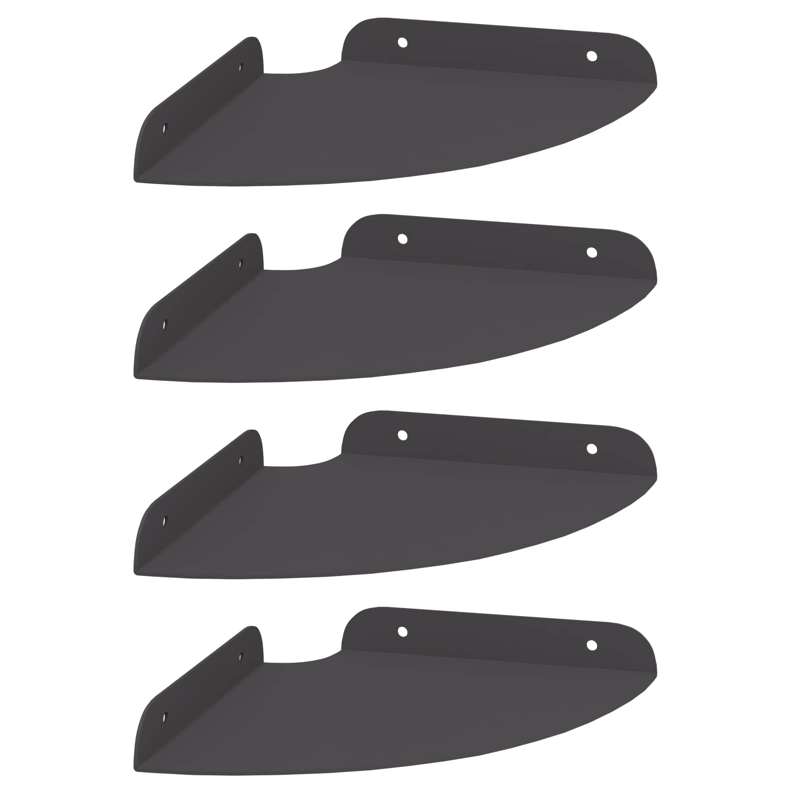 Πλωτό ράφι με ράφι με αποθήκευση 4 pcs Μαύρο 18 x 18 x 2 εκ. - Pakobazaar