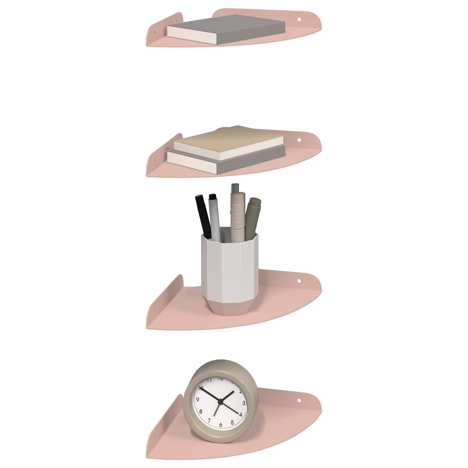 Πλωτό ράφι με ράφι με αποθήκευση 4 pcs Ροζ 18 x 18 x 2 εκ. - Pakobazaar
