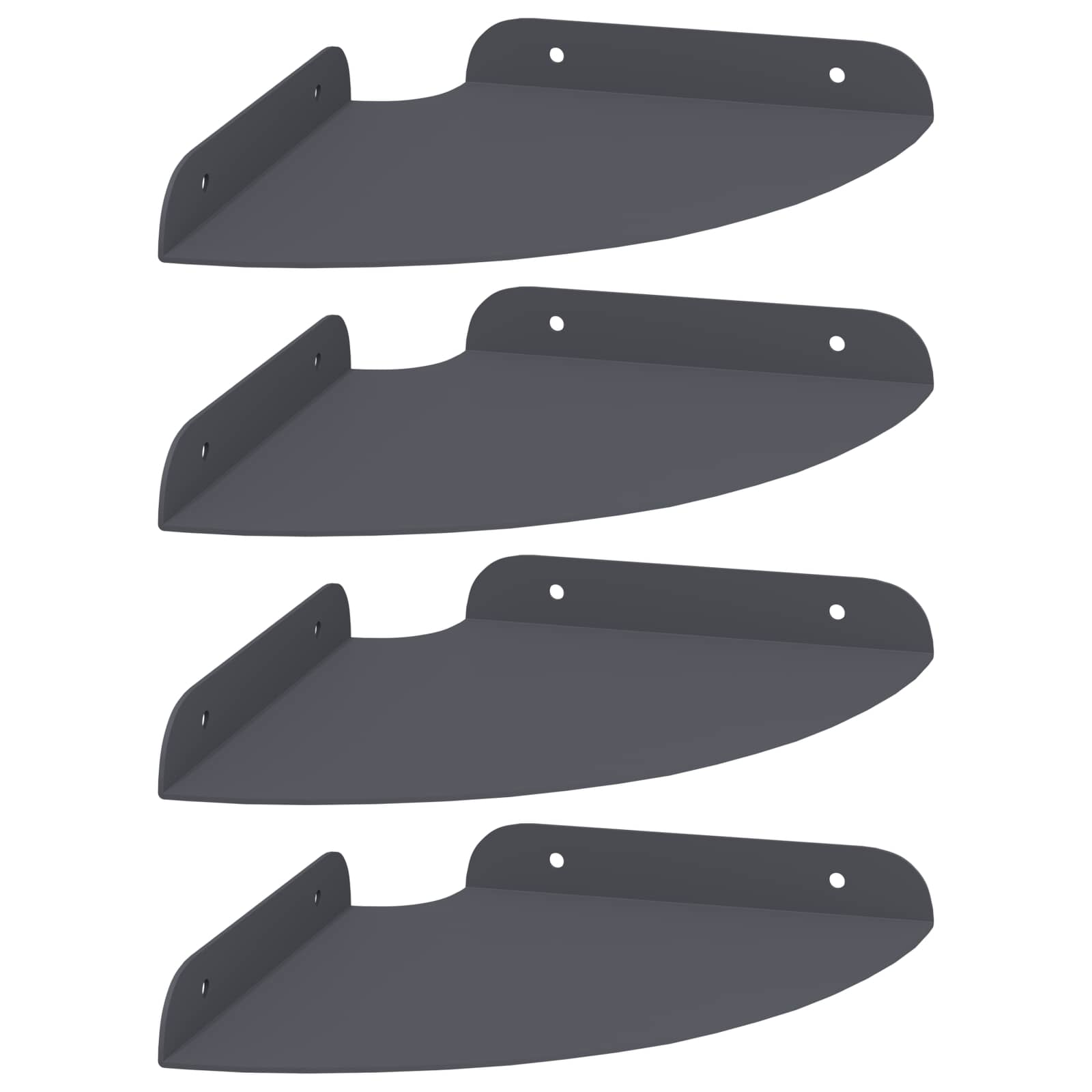 Πλωτό ράφι με ράφι με αποθήκευση 4 pcs Ανθρακί 18 x 18 x 2 εκ. - Pakobazaar