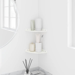 Πλωτό ράφι με ράφι με αποθήκευση 2 pcs Λευκός 18 x 18 x 2 εκ. - Pakobazaar
