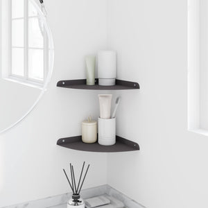 Ράφι Τοίχου με ράφι με αποθήκευση 2 pcs Μαύρο 24 x 24 x 2 εκ - Pakobazaar