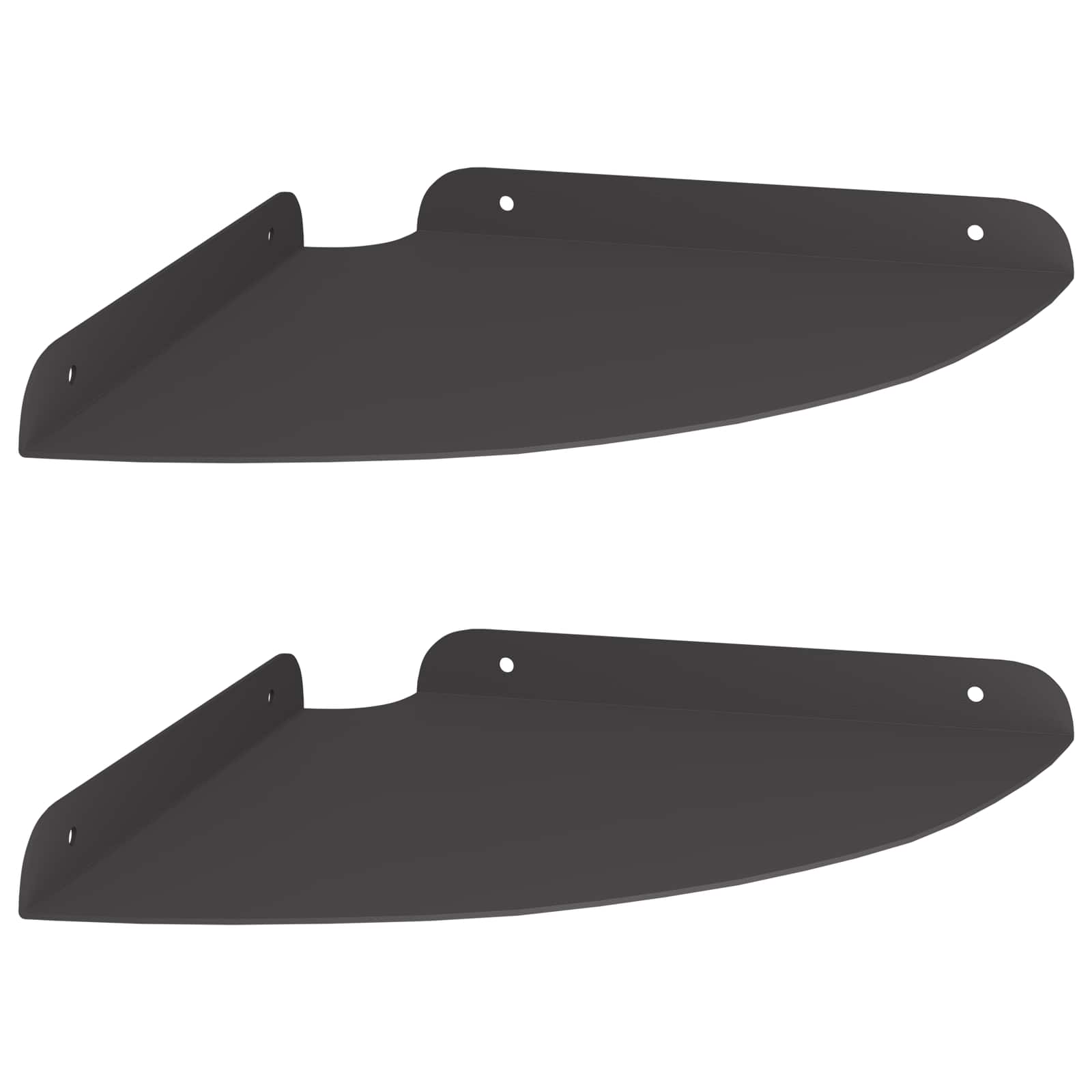 Ράφι Τοίχου με ράφι με αποθήκευση 2 pcs Μαύρο 24 x 24 x 2 εκ - Pakobazaar