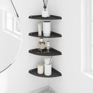 Πλωτό ράφι με ράφι με αποθήκευση 4 pcs Μαύρο 24 x 24 x 2 εκ - Pakobazaar