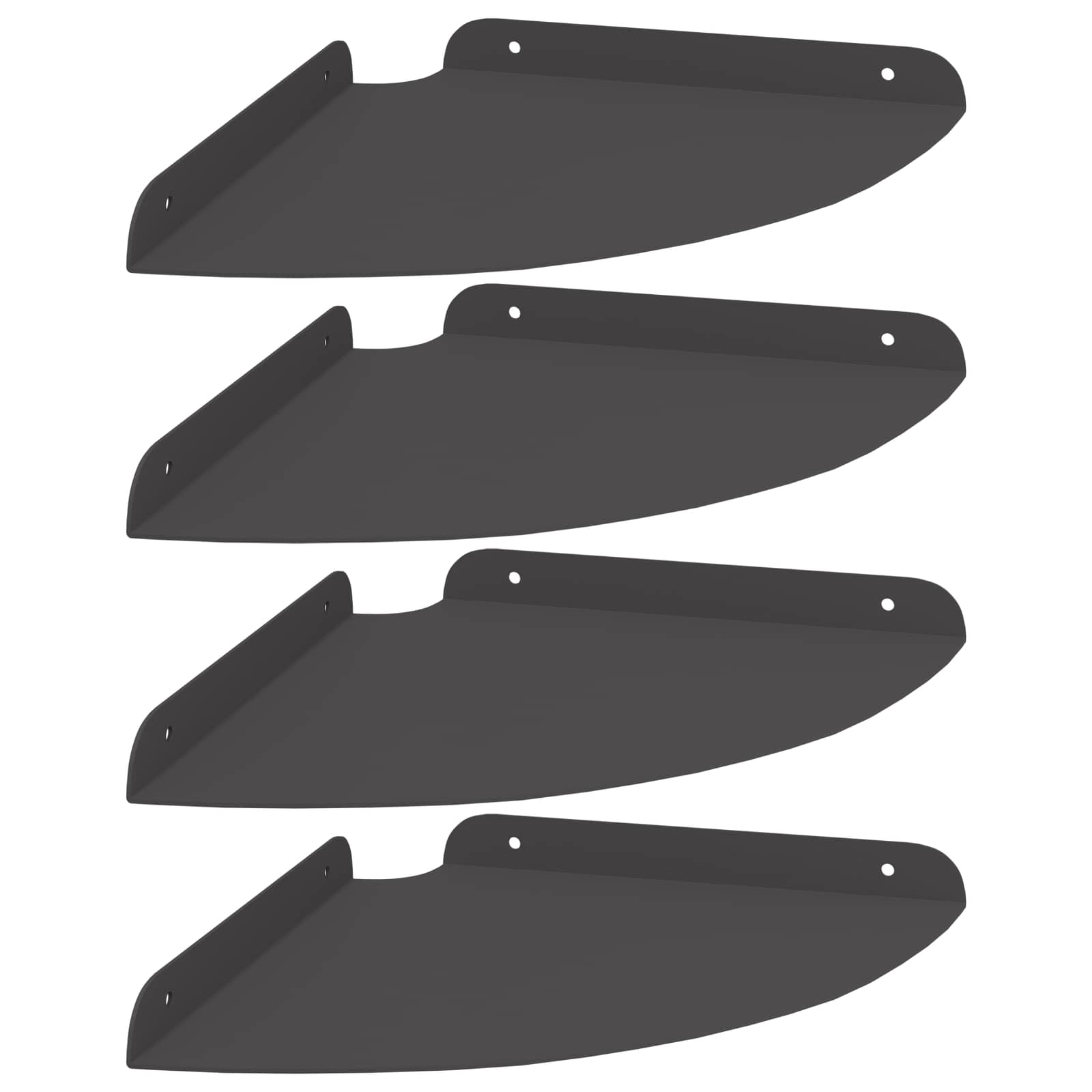 Πλωτό ράφι με ράφι με αποθήκευση 4 pcs Μαύρο 24 x 24 x 2 εκ - Pakobazaar