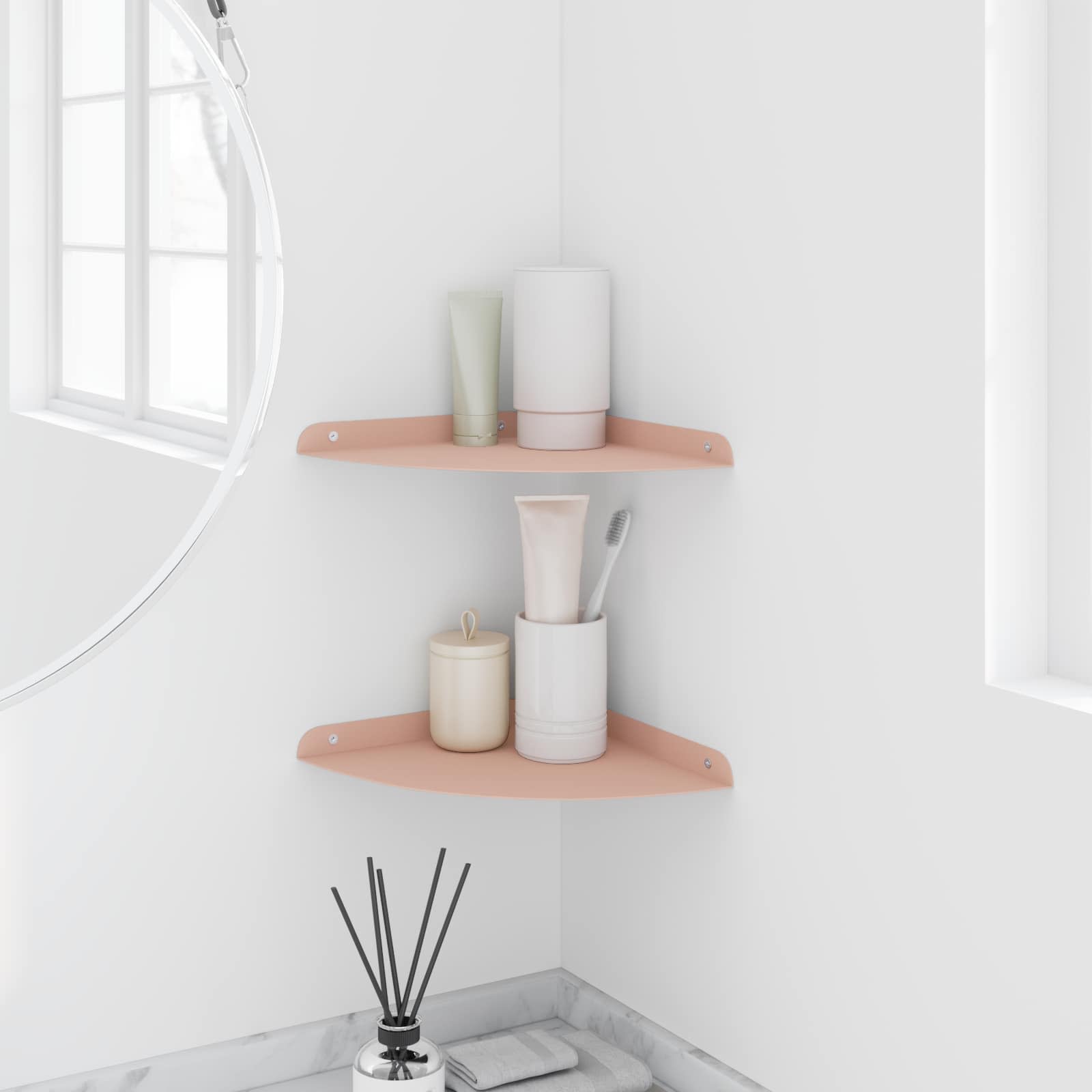 Πλωτό ράφι με ράφι με αποθήκευση 2 pcs Ροζ 24 x 24 x 2 εκ - Pakobazaar