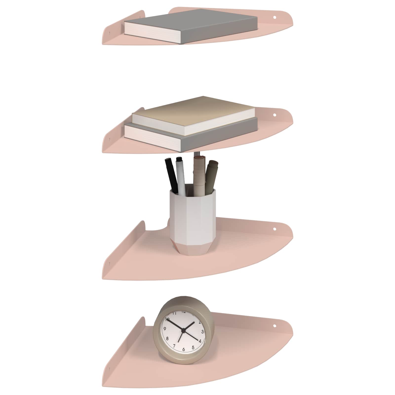 Πλωτό ράφι με ράφι με αποθήκευση 4 pcs Ροζ 24 x 24 x 2 εκ - Pakobazaar