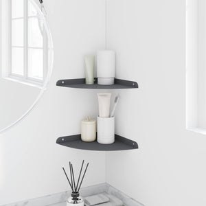 Πλωτό ράφι με ράφι με αποθήκευση 2 pcs Ανθρακί 24 x 24 x 2 εκ - Pakobazaar
