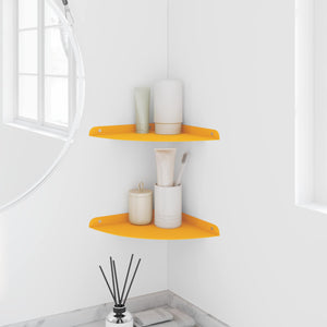 Πλωτό ράφι με ράφι 2 pcs Χαμομηλί κίτρινο 24 x 24 x 2 εκ - Pakobazaar