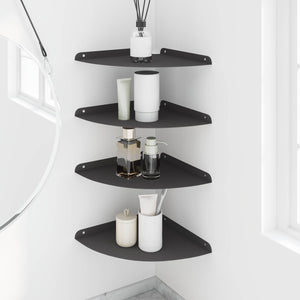 Πλωτό ράφι με ράφι με αποθήκευση 4 pcs Μαύρο 30 x 30 x 2 εκ. - Pakobazaar