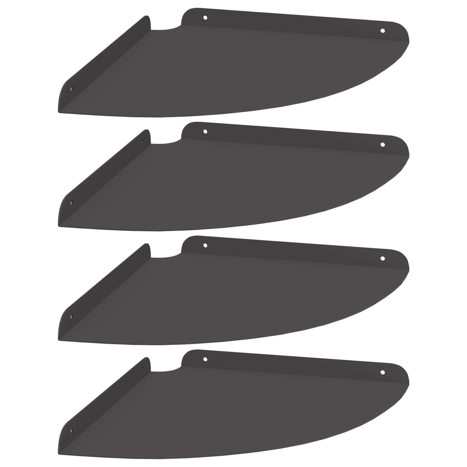 Πλωτό ράφι με ράφι με αποθήκευση 4 pcs Μαύρο 30 x 30 x 2 εκ. - Pakobazaar