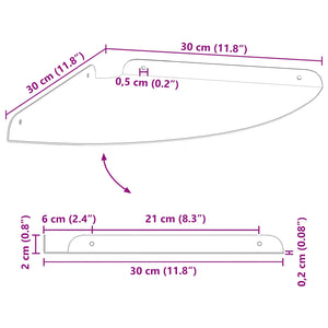Πλωτό ράφι με ράφι με αποθήκευση 4 pcs Μαύρο 30 x 30 x 2 εκ. - Pakobazaar