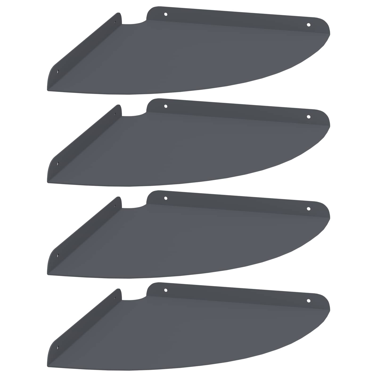 Πλωτό ράφι με ράφι με αποθήκευση 4 pcs Ανθρακί 30 x 30 x 2 εκ. - Pakobazaar